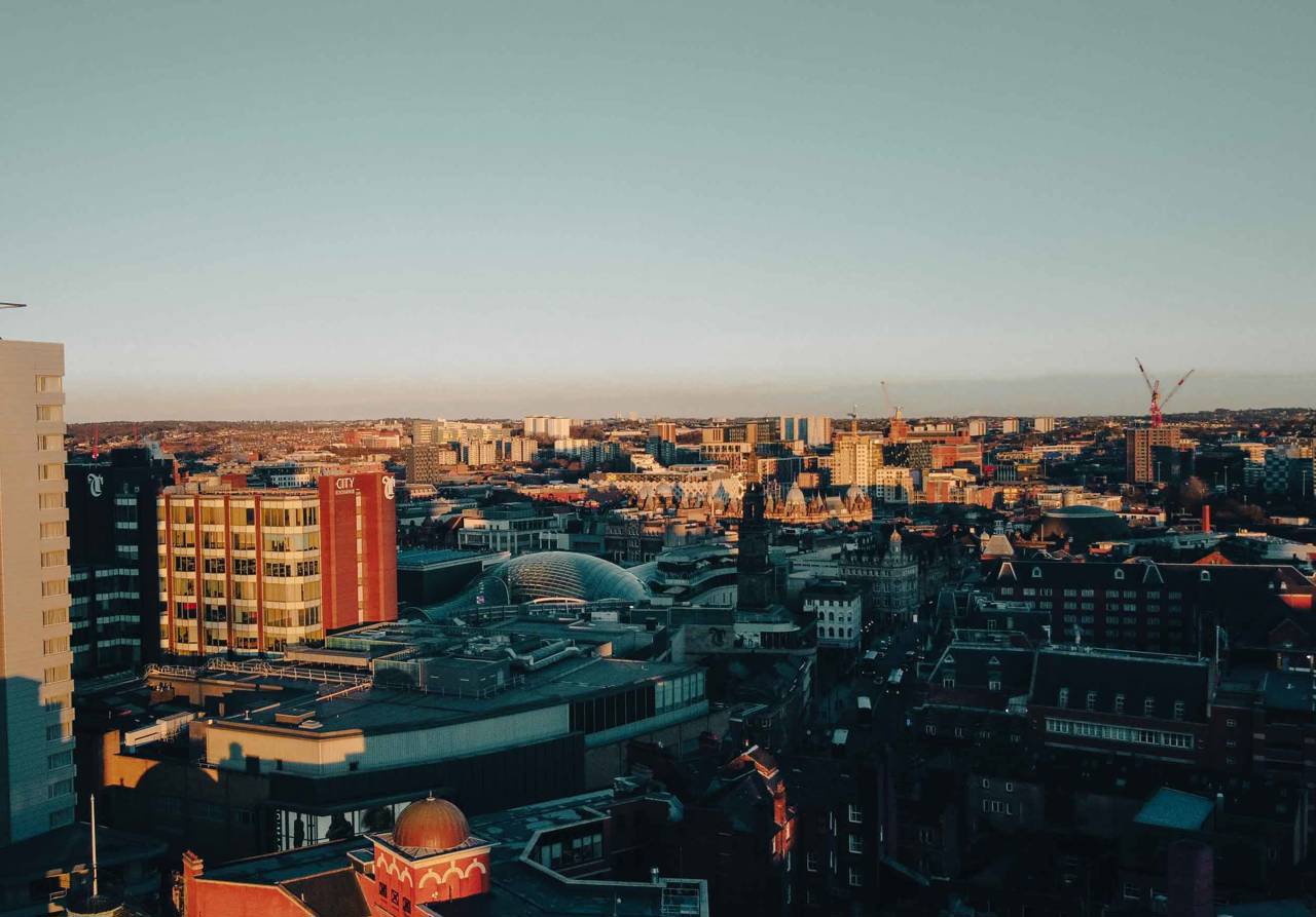 Leeds city centre drone photograph